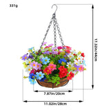 Maxbell Maxbell Artificial Hanging Flowers in Basket Flowerpot for Outside Courtyard Wedding Colorful