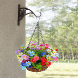 Maxbell Maxbell Artificial Hanging Flowers in Basket Flowerpot for Outside Courtyard Wedding Colorful