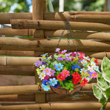 Maxbell Maxbell Artificial Hanging Flowers in Basket Flowerpot for Outside Courtyard Wedding Colorful