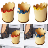 Maxbell Maxbell Wooden Pen Holder Pencil Cup Creative Gift Multifunctional Desktop Organizer Red