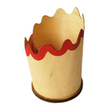 Maxbell Maxbell Wooden Pen Holder Pencil Cup Creative Gift Multifunctional Desktop Organizer Red