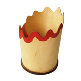 Maxbell Maxbell Wooden Pen Holder Pencil Cup Creative Gift Multifunctional Desktop Organizer Red