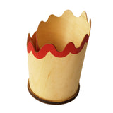 Maxbell Maxbell Wooden Pen Holder Pencil Cup Creative Gift Multifunctional Desktop Organizer Red