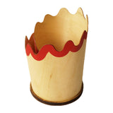 Maxbell Maxbell Wooden Pen Holder Pencil Cup Creative Gift Multifunctional Desktop Organizer Red
