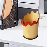 Maxbell Maxbell Wooden Pen Holder Pencil Cup Creative Gift Multifunctional Desktop Organizer Red