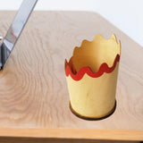 Maxbell Maxbell Wooden Pen Holder Pencil Cup Creative Gift Multifunctional Desktop Organizer Red