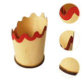 Maxbell Maxbell Wooden Pen Holder Pencil Cup Creative Gift Multifunctional Desktop Organizer Red
