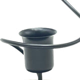 Iron Taper Candle Holder with Ginkgo Leaf Sculpture for Wedding Dining Table Black 1 Cup 1 Leaf