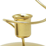 Maxbell Maxbell Iron Taper Candle Holder with Ginkgo Leaf Sculpture for Wedding Dining Table Golden 1 Cup 1 Leaf