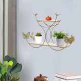 Maxbell Maxbell Wall Mounted Shelf Baking Paint Iron Storage Rack for Study Room Living Room Semicircle