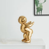 Maxbell Maxbell Ceramic Abstract Art Figure Bookend for Holding Books, Movies, , Video Games