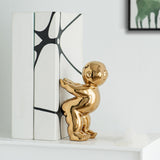 Maxbell Maxbell Ceramic Abstract Art Figure Bookend for Holding Books, Movies, , Video Games