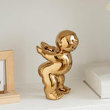 Maxbell Maxbell Ceramic Abstract Art Figure Bookend for Holding Books, Movies, , Video Games