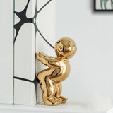 Maxbell Maxbell Ceramic Abstract Art Figure Bookend for Holding Books, Movies, , Video Games