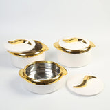 Maxbell Maxbell 3x Insulated Food Container 1.5L 2L 2.5L Lunch Snack Box Travel Kitchen Work White