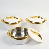 Maxbell Maxbell 3x Insulated Food Container 1.5L 2L 2.5L Lunch Snack Box Travel Kitchen Work White