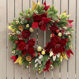 Christmas Wreath Outside Door Ornaments Xmas Wreath for Festival Wall Window Diameter 40cm