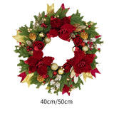 Christmas Wreath Outside Door Ornaments Xmas Wreath for Festival Wall Window Diameter 40cm