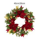Christmas Wreath Outside Door Ornaments Xmas Wreath for Festival Wall Window Diameter 40cm