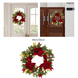 Christmas Wreath Outside Door Ornaments Xmas Wreath for Festival Wall Window Diameter 40cm