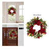 Christmas Wreath Outside Door Ornaments Xmas Wreath for Festival Wall Window Diameter 40cm