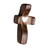 Maxbell Maxbell Cross Statue Gift Wood Sculpture for Hallway Housewarming Table Centerpieces Black White Heart