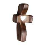 Maxbell Maxbell Cross Statue Gift Wood Sculpture for Hallway Housewarming Table Centerpieces Black White Heart