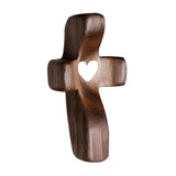 Maxbell Maxbell Cross Statue Gift Wood Sculpture for Hallway Housewarming Table Centerpieces Black White Heart
