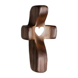 Maxbell Maxbell Cross Statue Gift Wood Sculpture for Hallway Housewarming Table Centerpieces Black White Heart