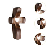 Maxbell Maxbell Cross Statue Gift Wood Sculpture for Hallway Housewarming Table Centerpieces Black White Heart