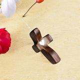 Maxbell Maxbell Cross Statue Gift Wood Sculpture for Hallway Housewarming Table Centerpieces Black White Heart