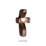 Maxbell Maxbell Cross Statue Gift Wood Sculpture for Hallway Housewarming Table Centerpieces Black White Heart