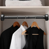 Maxbell Maxbell Adjustable Closet Rod Sturdy Curtain Rod for Balcony Bedroom Hanging Clothes 0.5 to 0.8m Black