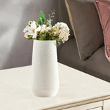 Maxbell Maxbell Modern Art Plastic Flower Vase Table Ornament for Kitchen Office Decor White
