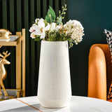 Maxbell Maxbell Modern Art Plastic Flower Vase Table Ornament for Kitchen Office Decor White