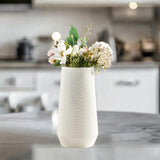 Maxbell Maxbell Modern Art Plastic Flower Vase Table Ornament for Kitchen Office Decor White