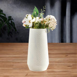 Maxbell Maxbell Modern Art Plastic Flower Vase Table Ornament for Kitchen Office Decor White