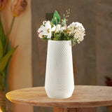 Maxbell Maxbell Modern Art Plastic Flower Vase Table Ornament for Kitchen Office Decor White