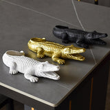 Maxbell Maxbell Crocodile Figurine Souvenirs Ornament Crafts Resin for Table Bedroom Balcony black