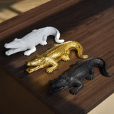Maxbell Maxbell Crocodile Figurine Souvenirs Ornament Crafts Resin for Table Bedroom Balcony black