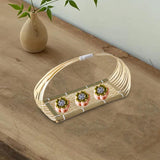 Bamboo Basket Decorative Display Basket for Picnic Cafe Kitchen Organization M