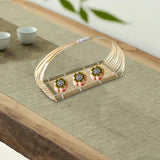 Bamboo Basket Decorative Display Basket for Picnic Cafe Kitchen Organization M