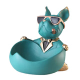 Maxbell Maxbell Dog Statue with Storage Tray Resin Candy Tray for Bedroom TV Cabinet Desktop Green