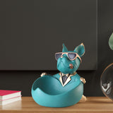 Maxbell Maxbell Dog Statue with Storage Tray Resin Candy Tray for Bedroom TV Cabinet Desktop Green