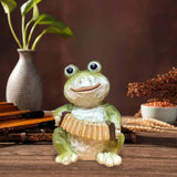 Maxbell Maxbell Frog Garden Statue Wear Resistant Outdoor Decoration for Shelves Garden Yard Play the Accordion