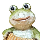 Maxbell Maxbell Frog Garden Statue Wear Resistant Outdoor Decoration for Shelves Garden Yard Play the Accordion