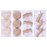 Maxbell Maxbell 3Pcs DIY Christmas Tree Pendants Ornaments Wreath Decorative Hanging Baubles Heart