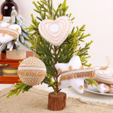 Maxbell Maxbell 3Pcs DIY Christmas Tree Pendants Ornaments Wreath Decorative Hanging Baubles Heart