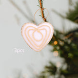 Maxbell Maxbell 3Pcs DIY Christmas Tree Pendants Ornaments Wreath Decorative Hanging Baubles Heart
