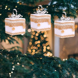 3 Pieces Christmas Tree Hanging Ornaments for Wedding Birthday Window Scenes Hemp Rope
